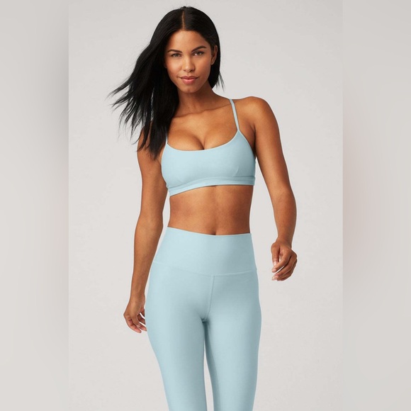 Alo Yoga High-Waist Airlift Legging and Airlift Intrigue Bra in Chalk Blue - Picture 11 of 12